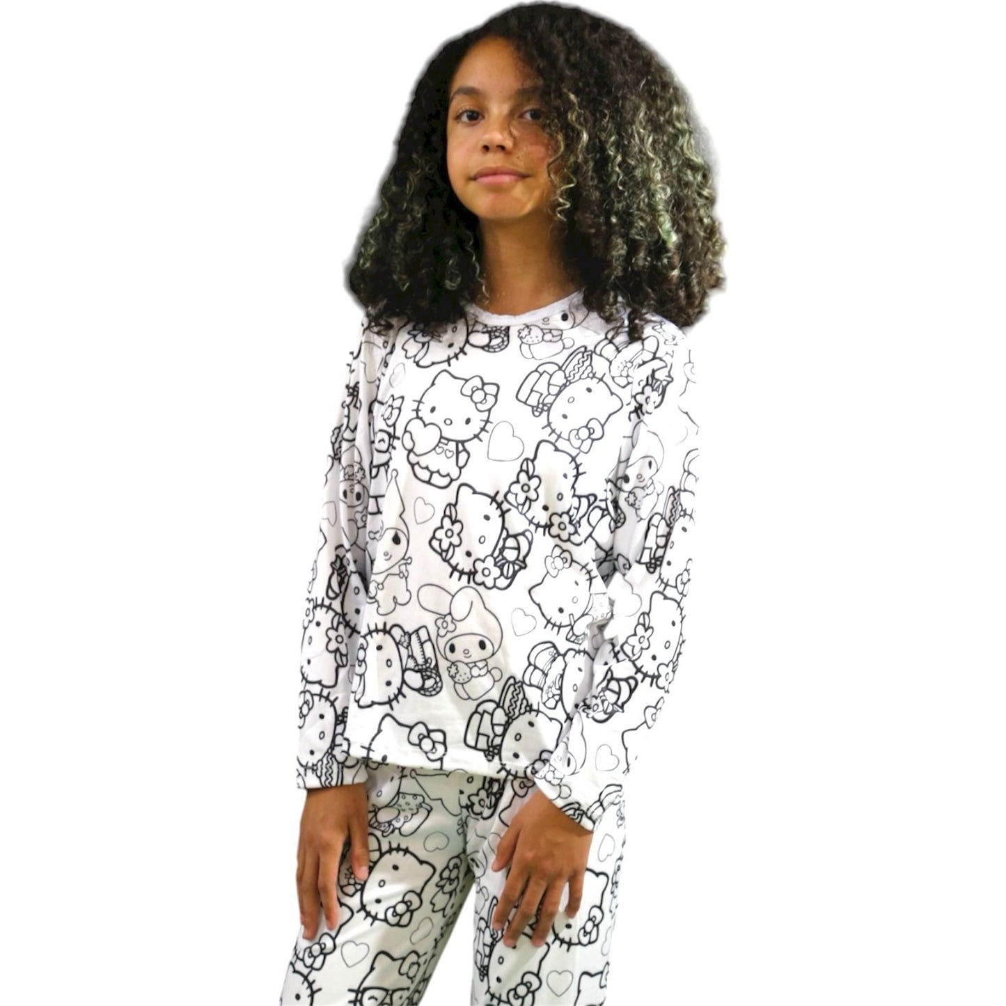 Pijama Infantil Manga Longa Hello Kitty Unissex