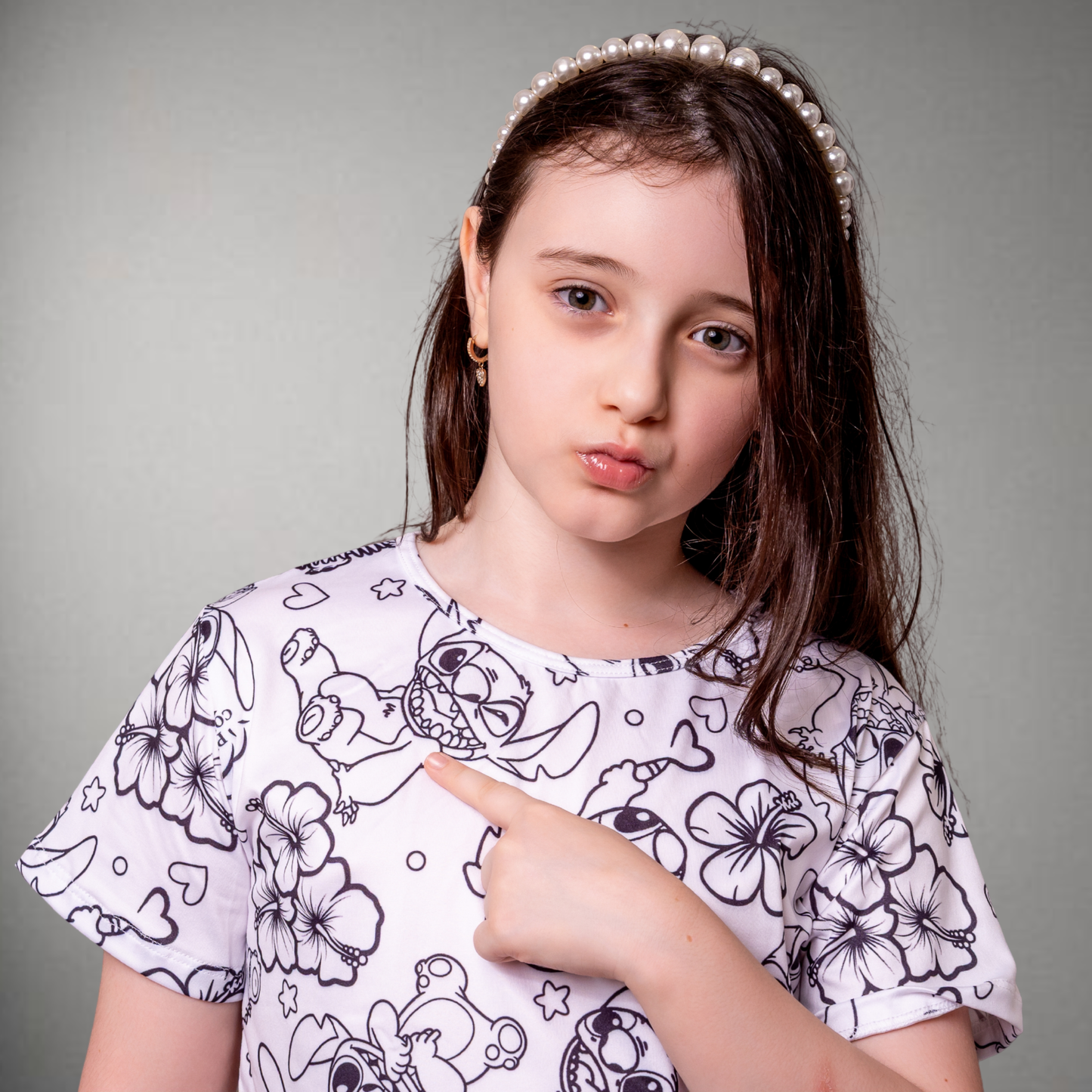 Pijama Infantil Manga Curta Stitch Unissex