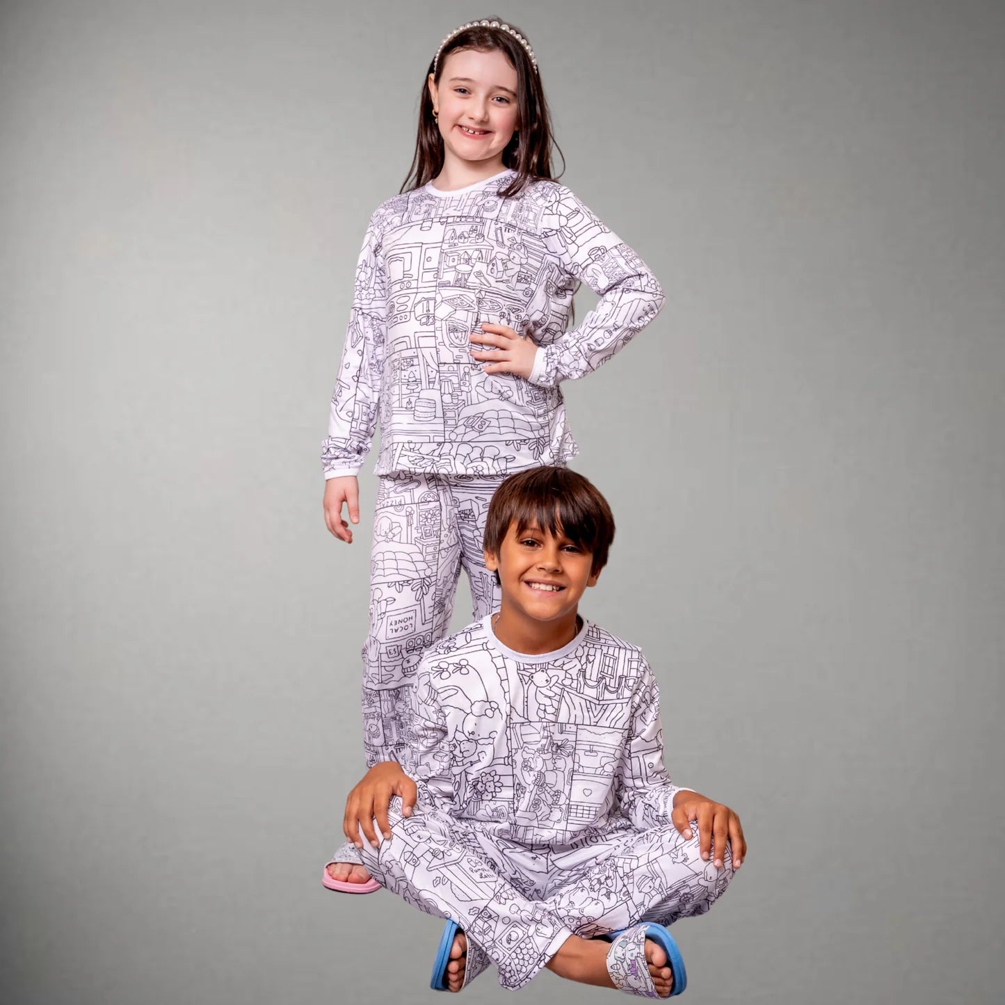 Pijama De Colorir Infantil/Adulto