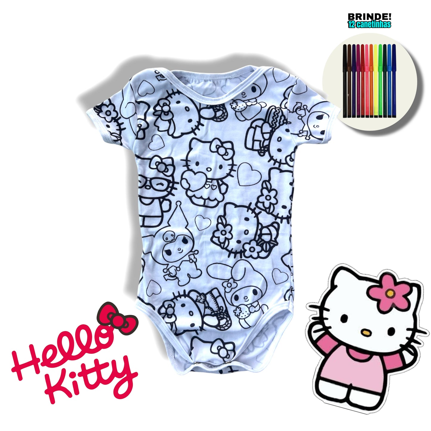Body Bebê Hello Kitty Unissex