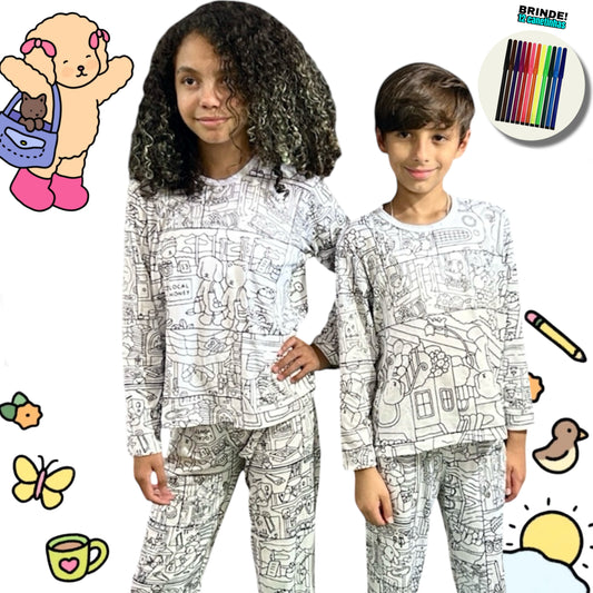 Pijama Infantil Manga Longa Bobbie Goods Unissex