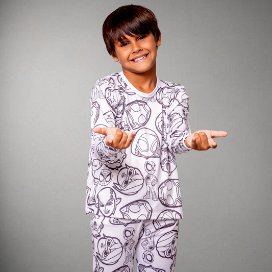 Pijama Infantil Manga Longa Spiderman Unissex