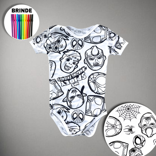 Body Bebê Spiderman Unissex