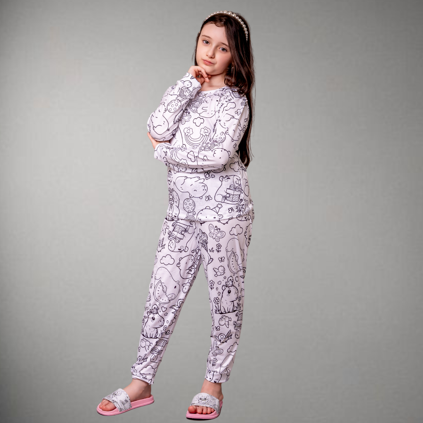 Pijama Infantil Manga Longa Capivara Unissex