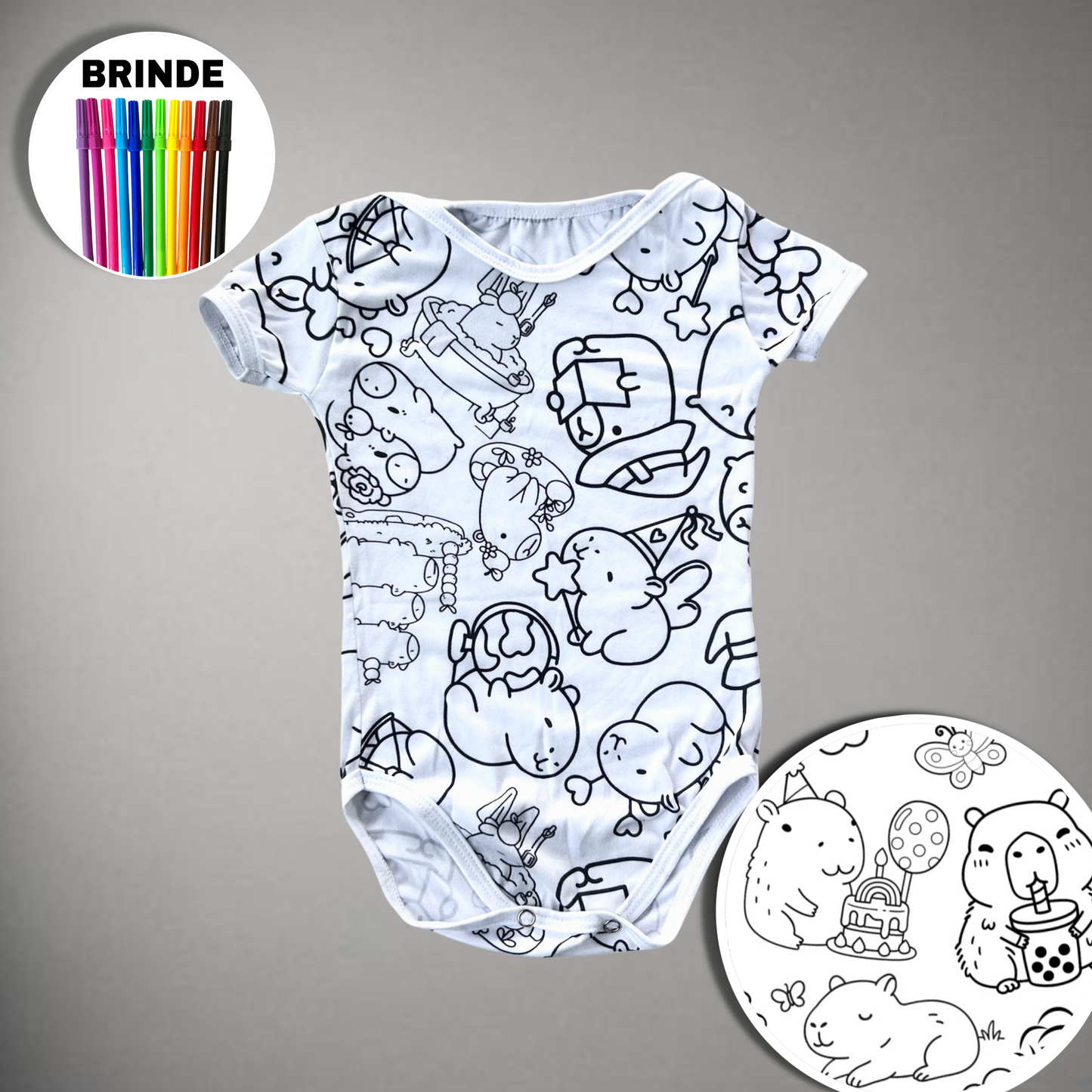 Body Bebê Capivara Unissex