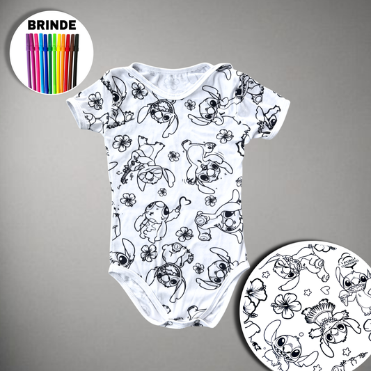 Body Bebê Stitch Unissex