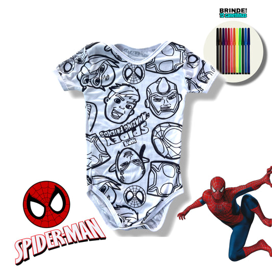 Body Bebê Spiderman Unissex