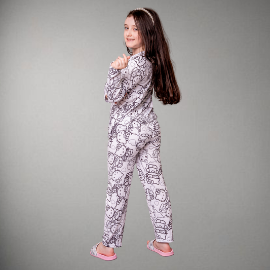 Pijama Infantil Manga Longa Hello Kitty Unissex