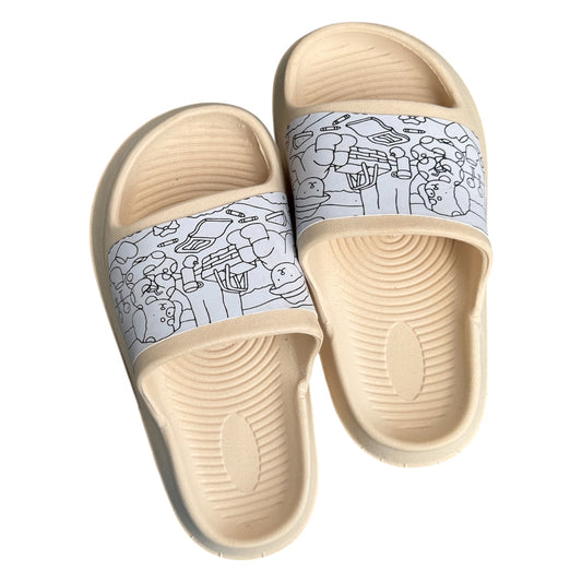CHINELO DE COLORIR BOBBIE GOODS NUVEM BEGE 26/27 28/29