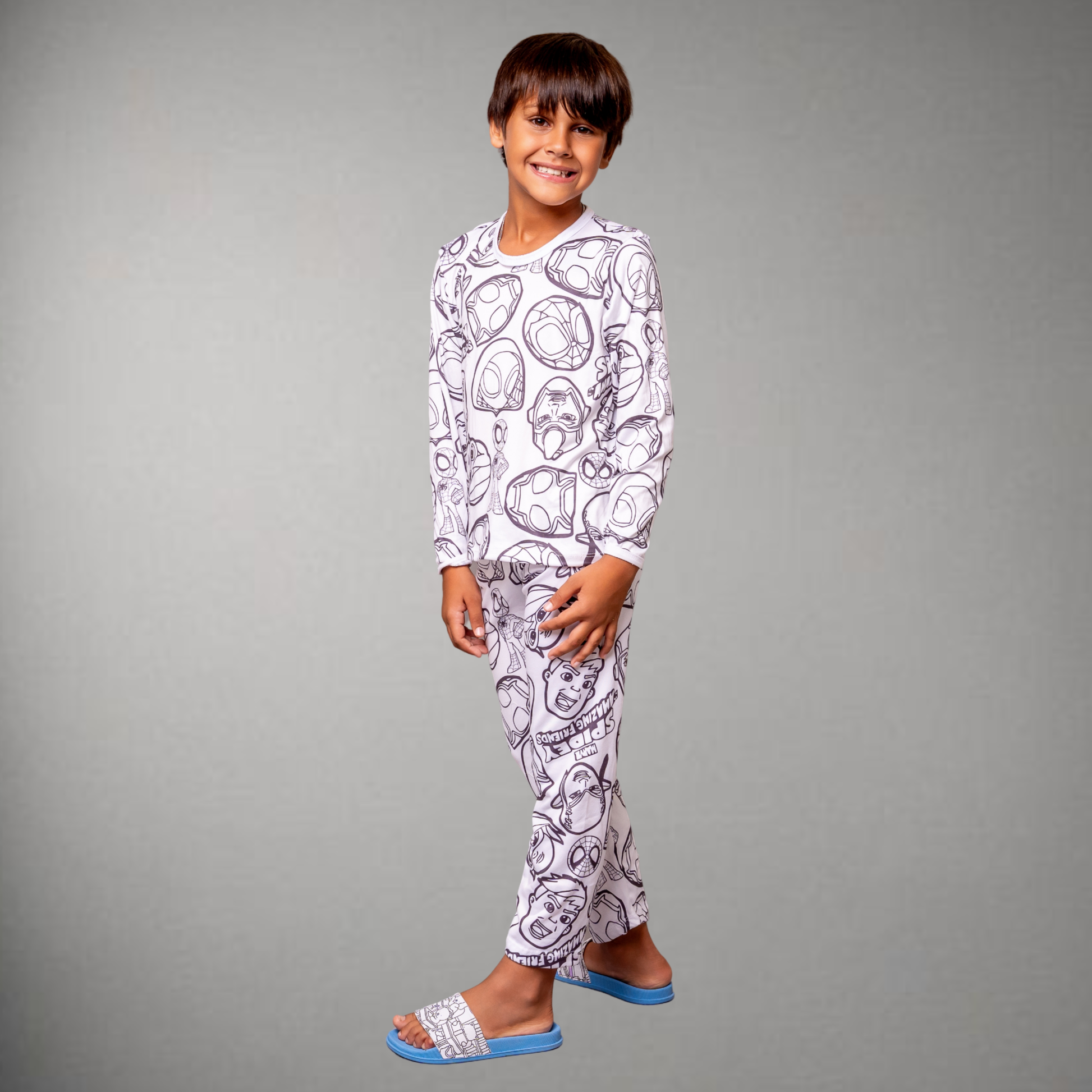 Pijama Infantil Manga Longa Spiderman Unissex - foto 4
