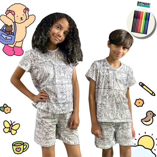 Pijama Infantil Manga Curta Bobbie Goods Unissex