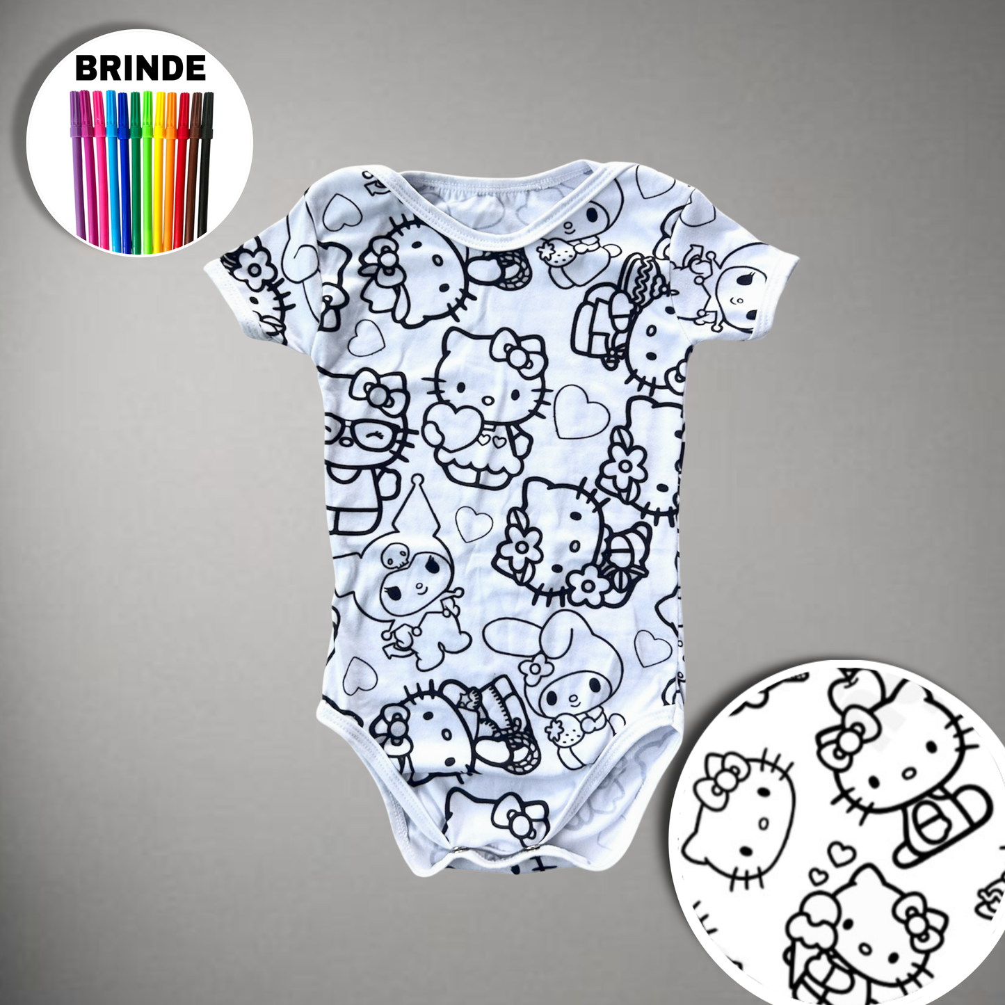 Body Bebê Hello Kitty Unissex