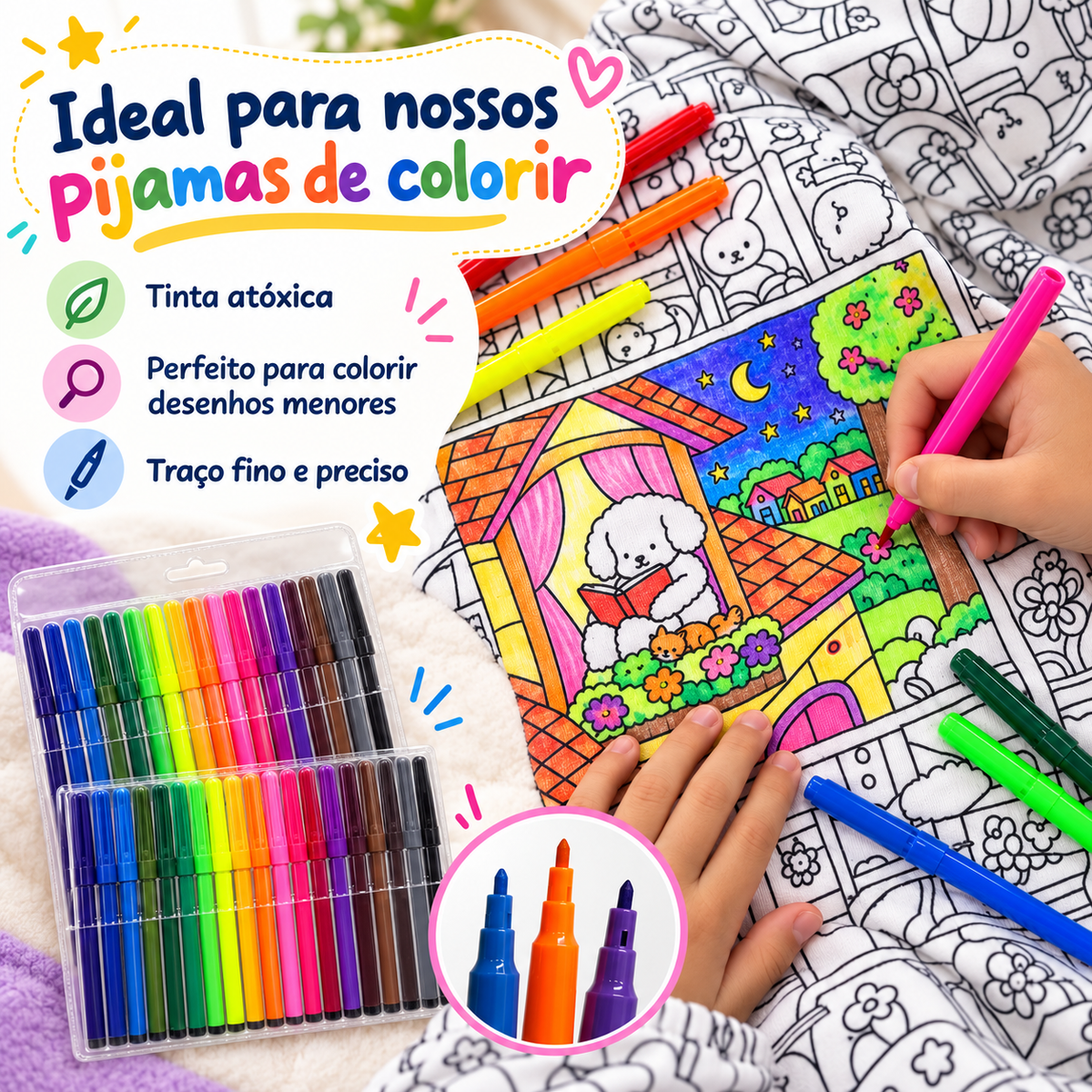Kit 48 Canetinhas à Base d'água