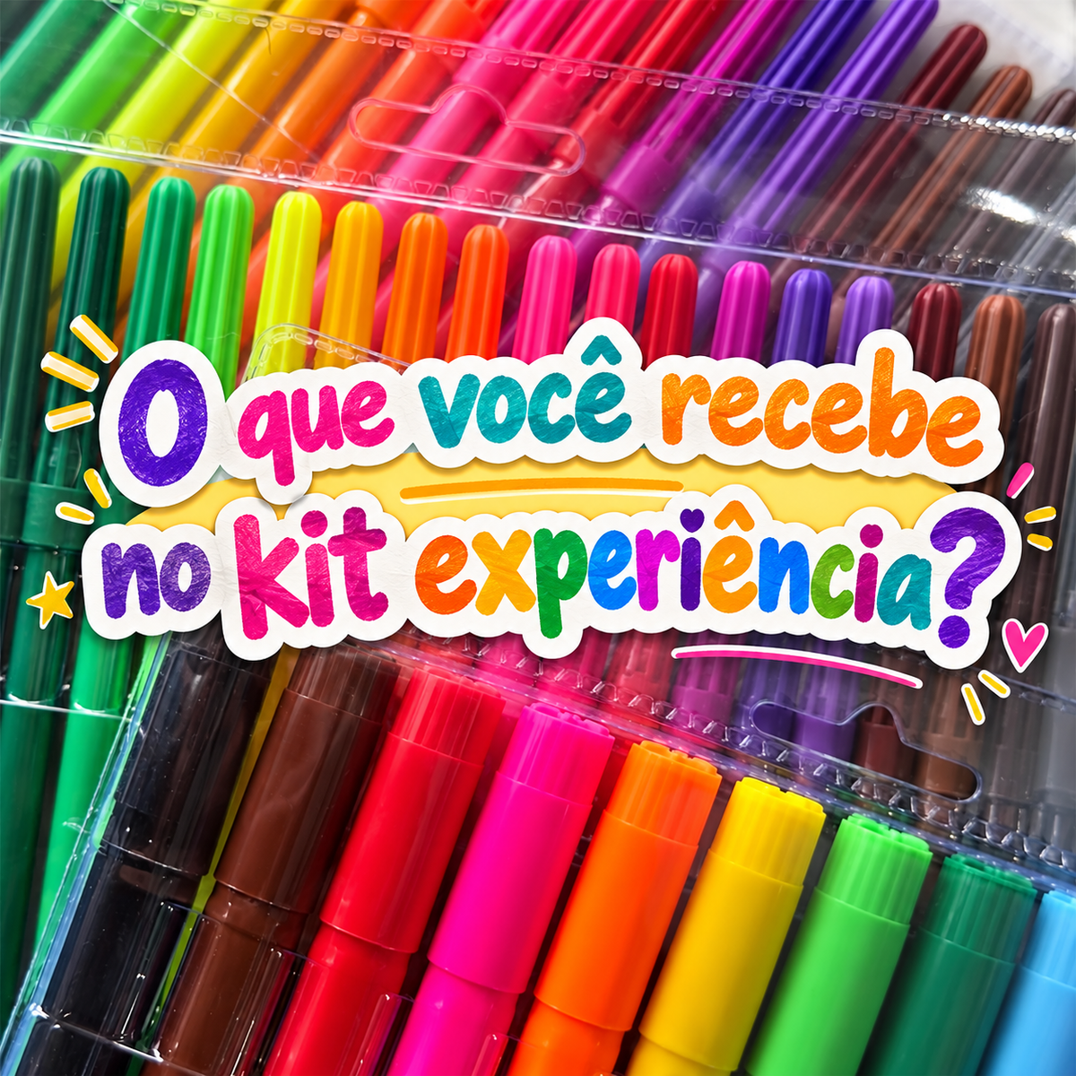 Kit Experiência 60 Canetinhas Laváveis para Pijama de Colorir