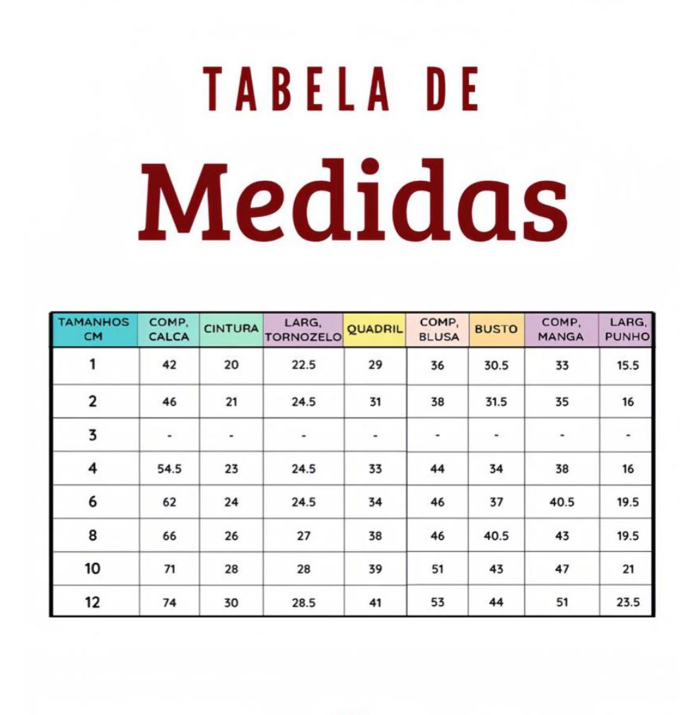 Tabela de Medidas