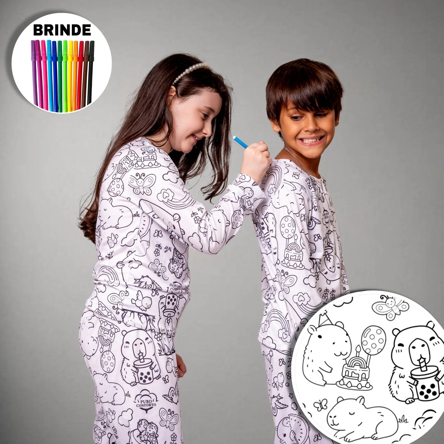 Pijama De Colorir Infantil/Adulto