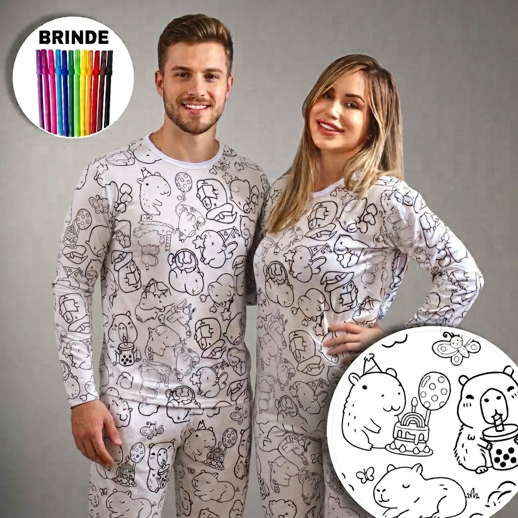 Pijama De Colorir Infantil/Adulto