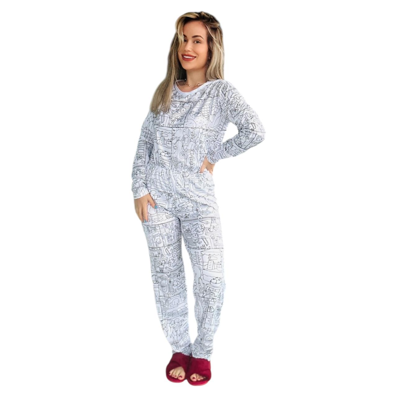 Pijama Adulto Manga Longa Bobbie Goods Unissex