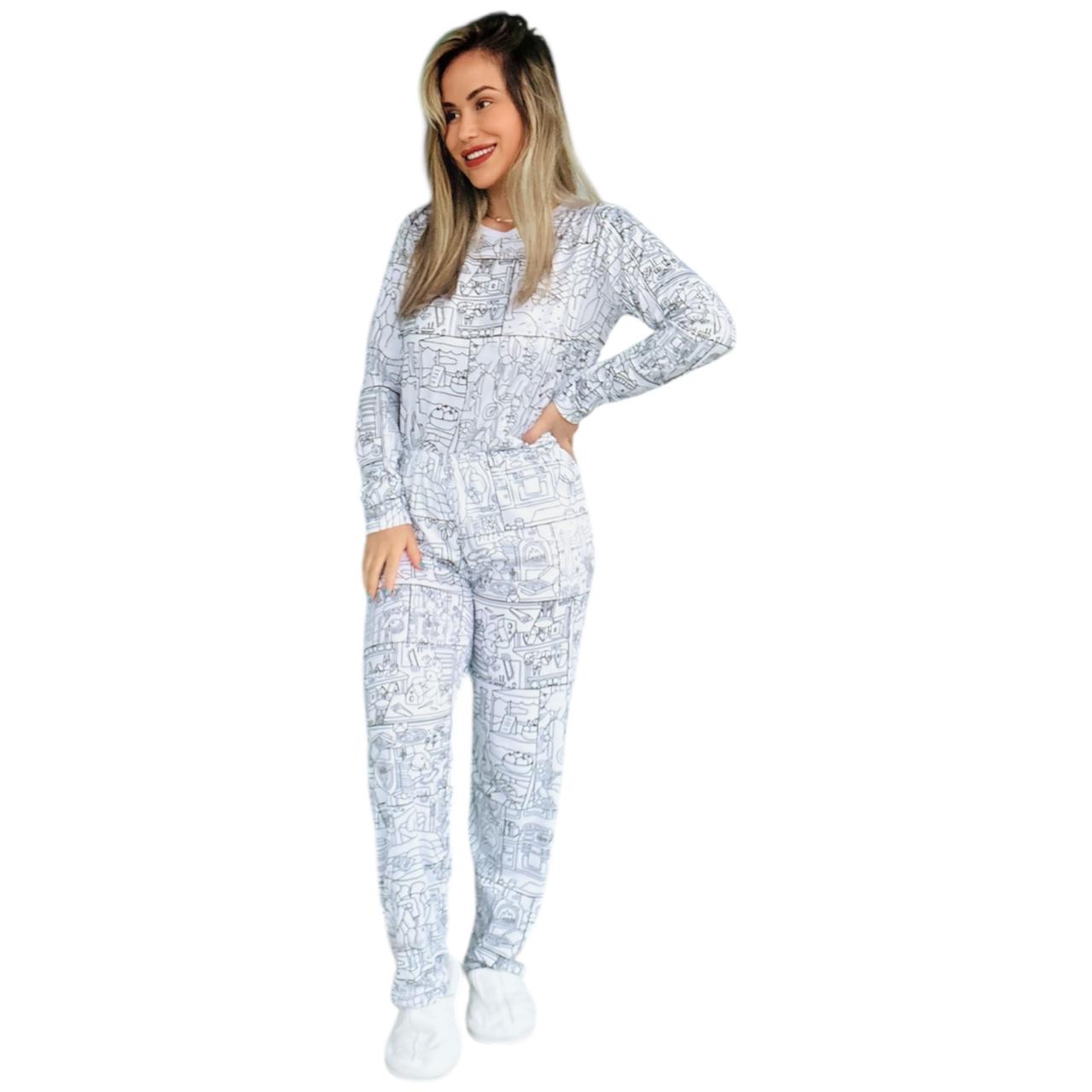 Pijama Adulto Manga Longa Bobbie Goods Unissex
