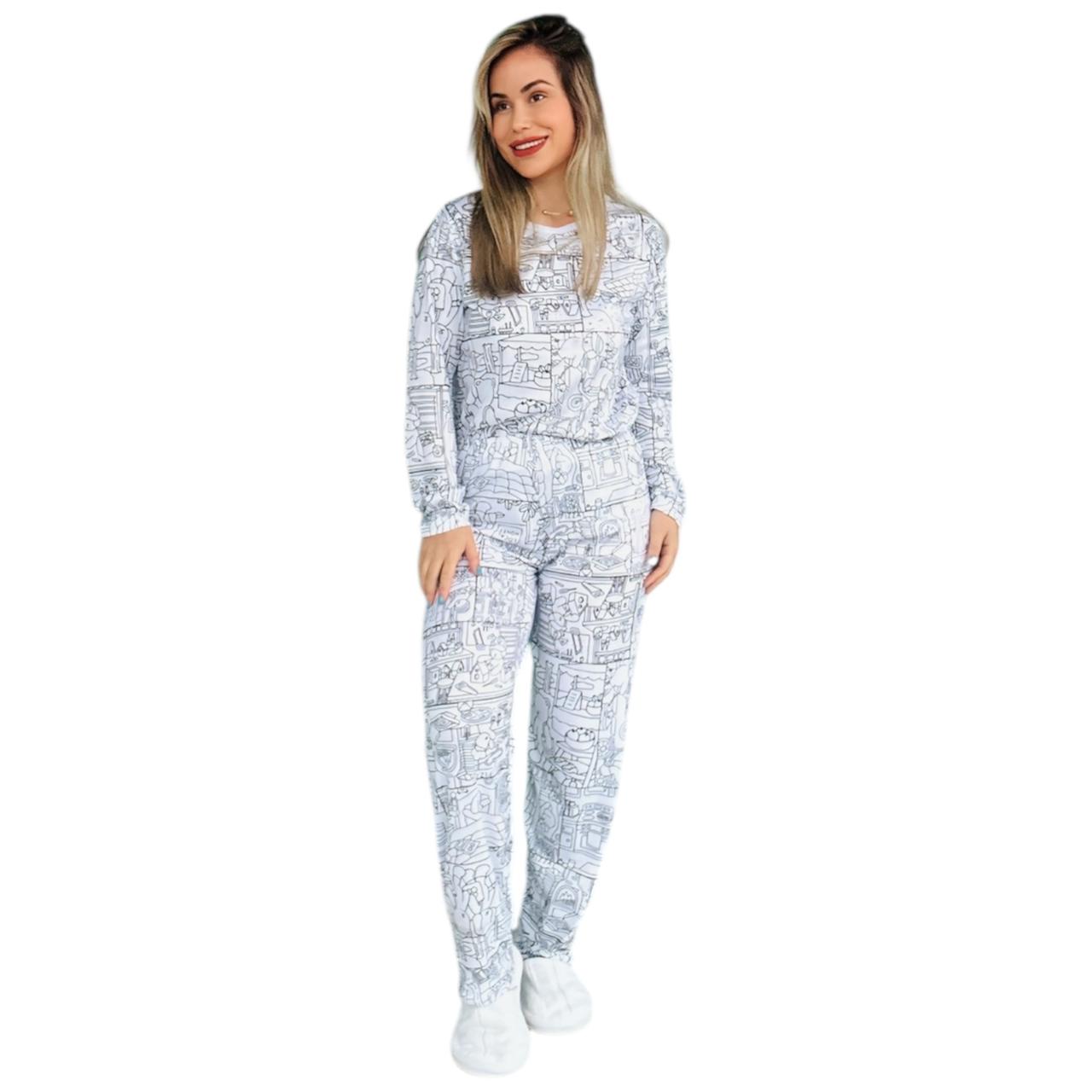 Pijama Adulto Manga Longa Bobbie Goods Unissex