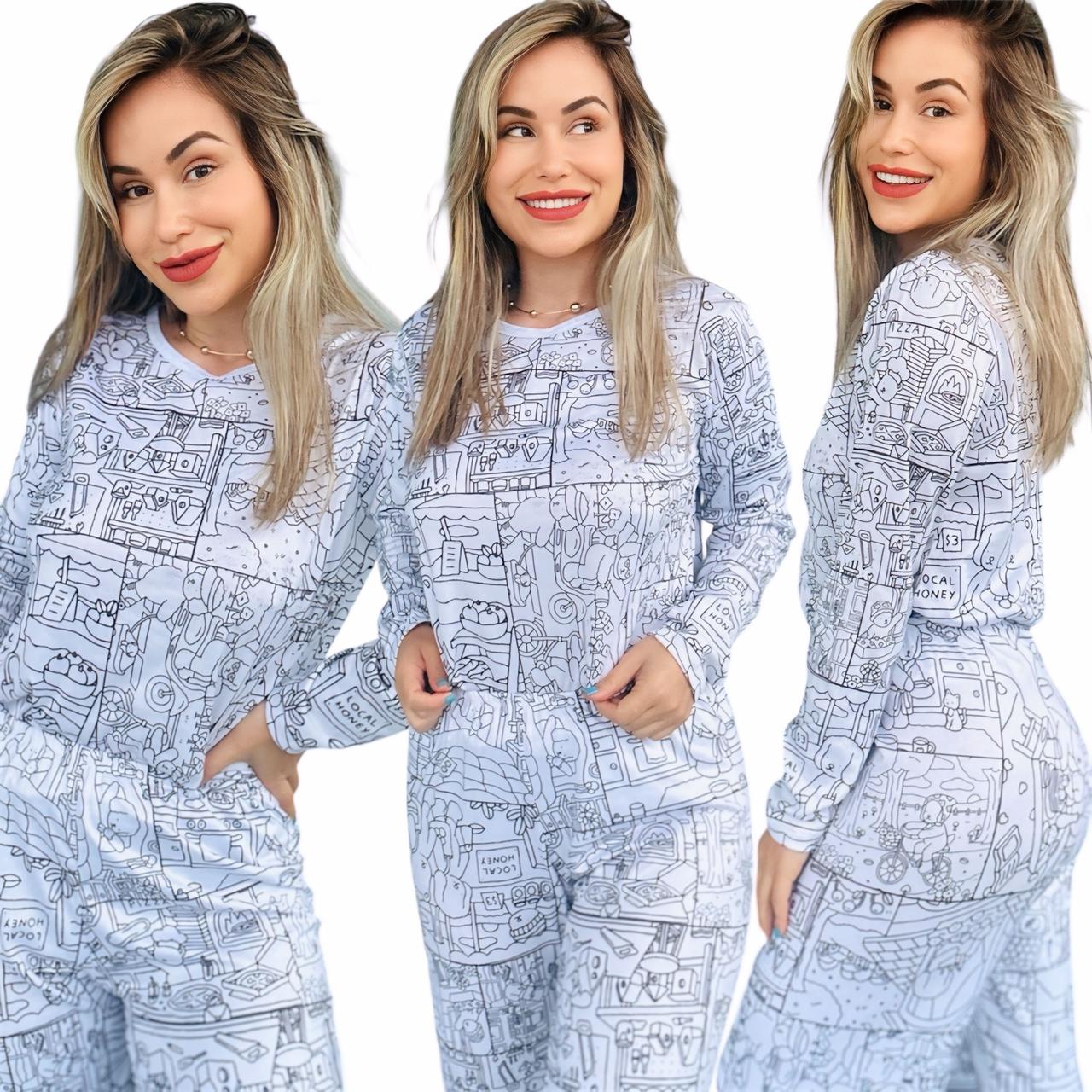 Pijama Adulto Manga Longa Bobbie Goods Unissex