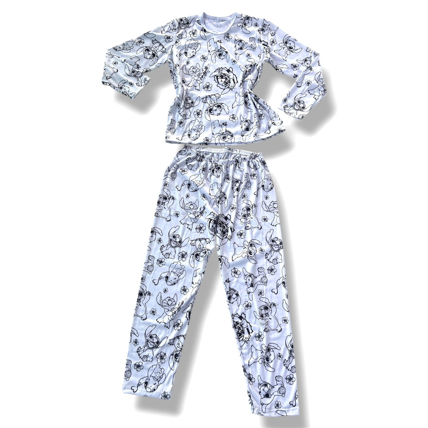 Pijama Adulto Manga Longa Stitch Unissex