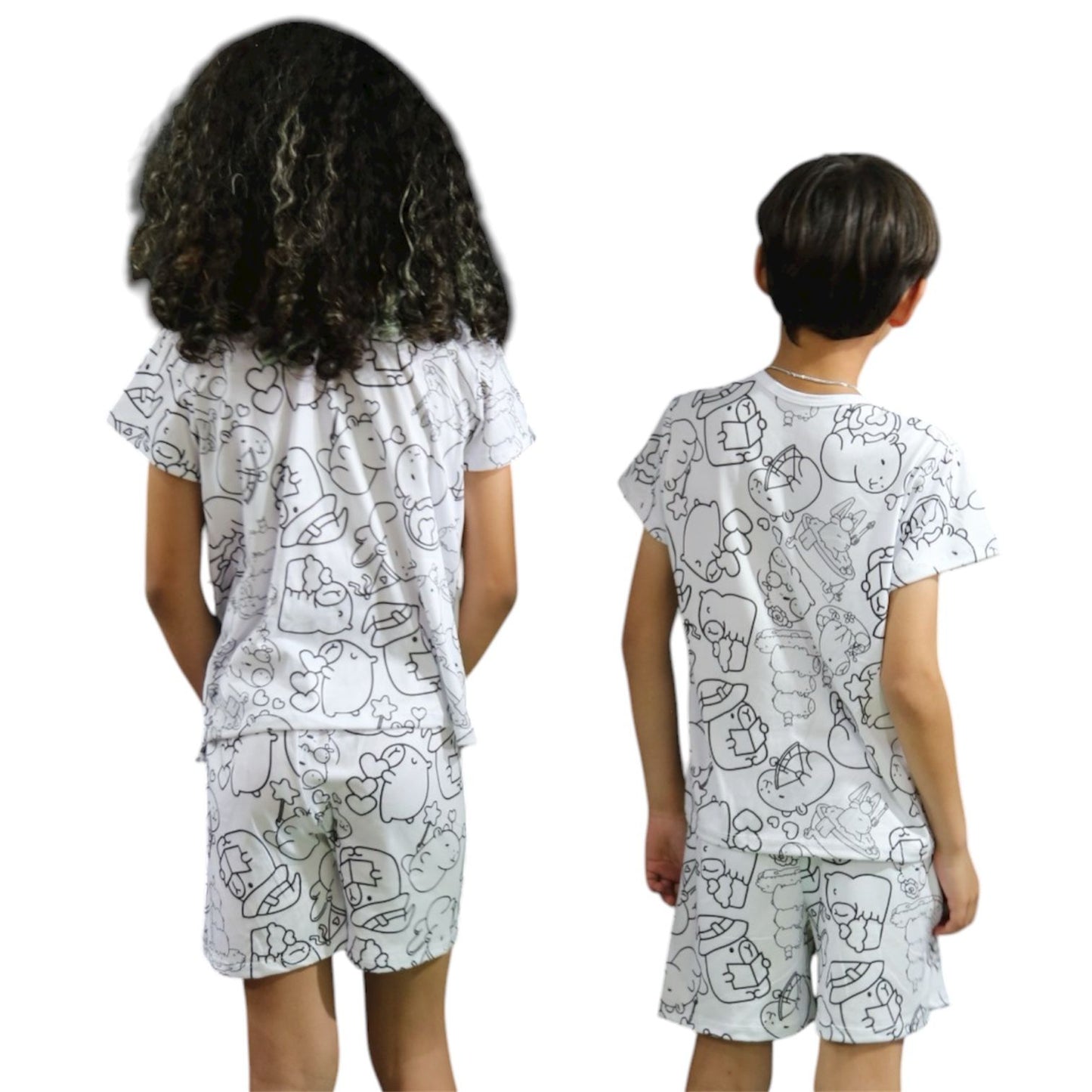 Pijama Infantil Manga Curta Capivara Unissex