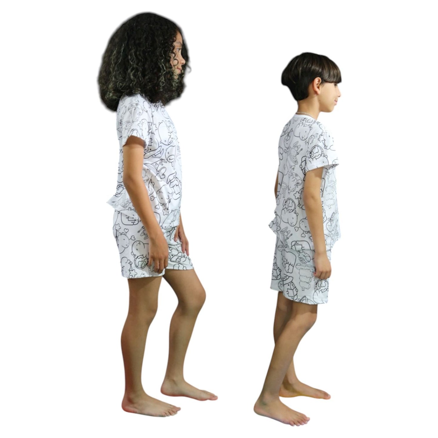 Pijama Infantil Manga Curta Capivara Unissex