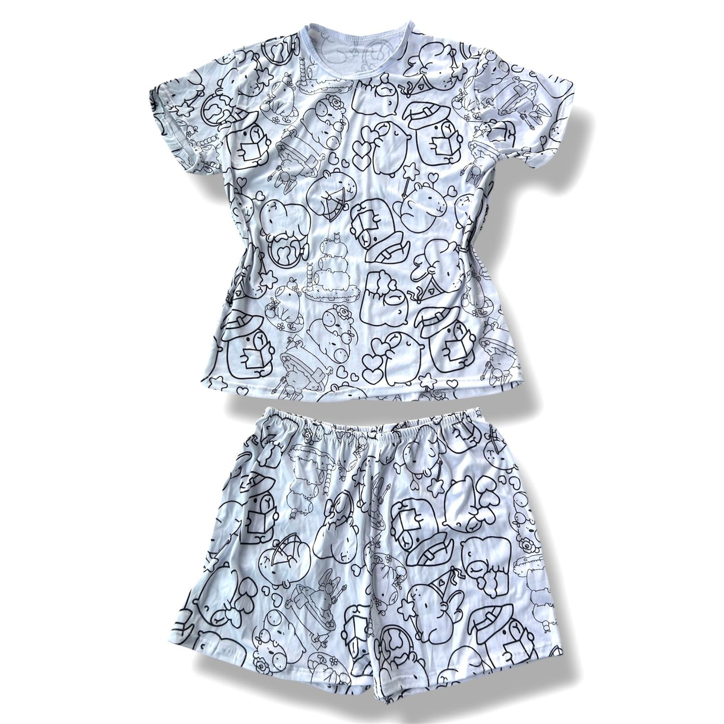 Pijama Infantil Manga Curta Capivara Unissex