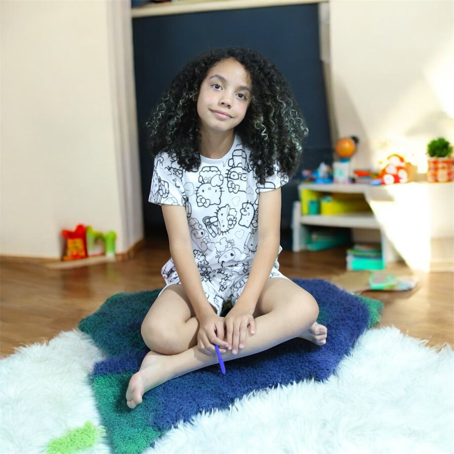 Pijama Infantil Manga Curta Hello Kitty Unissex