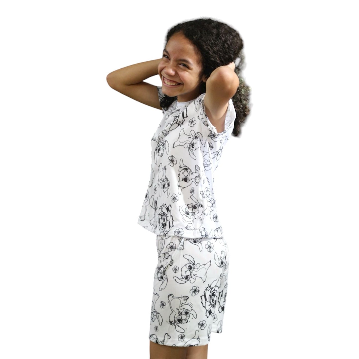 Pijama Infantil Manga Curta Stitch Unissex