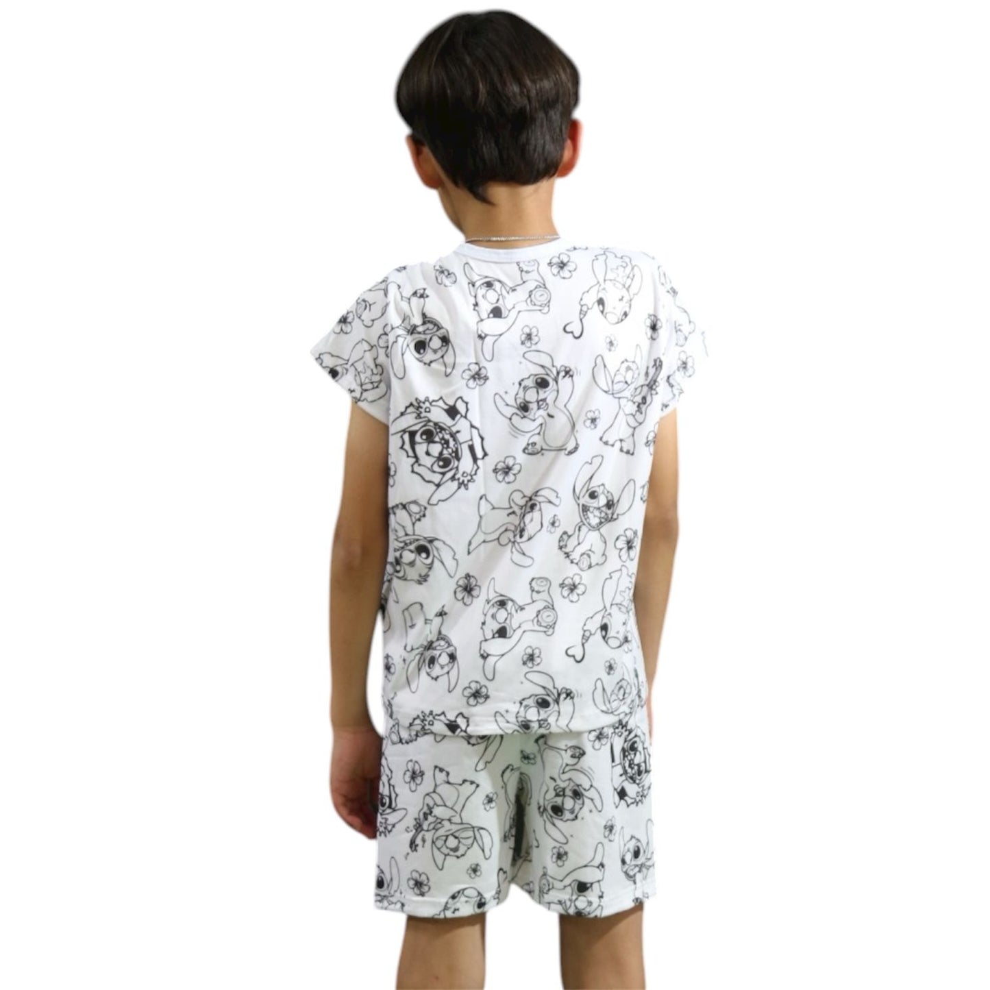Pijama Infantil Manga Curta Stitch Unissex