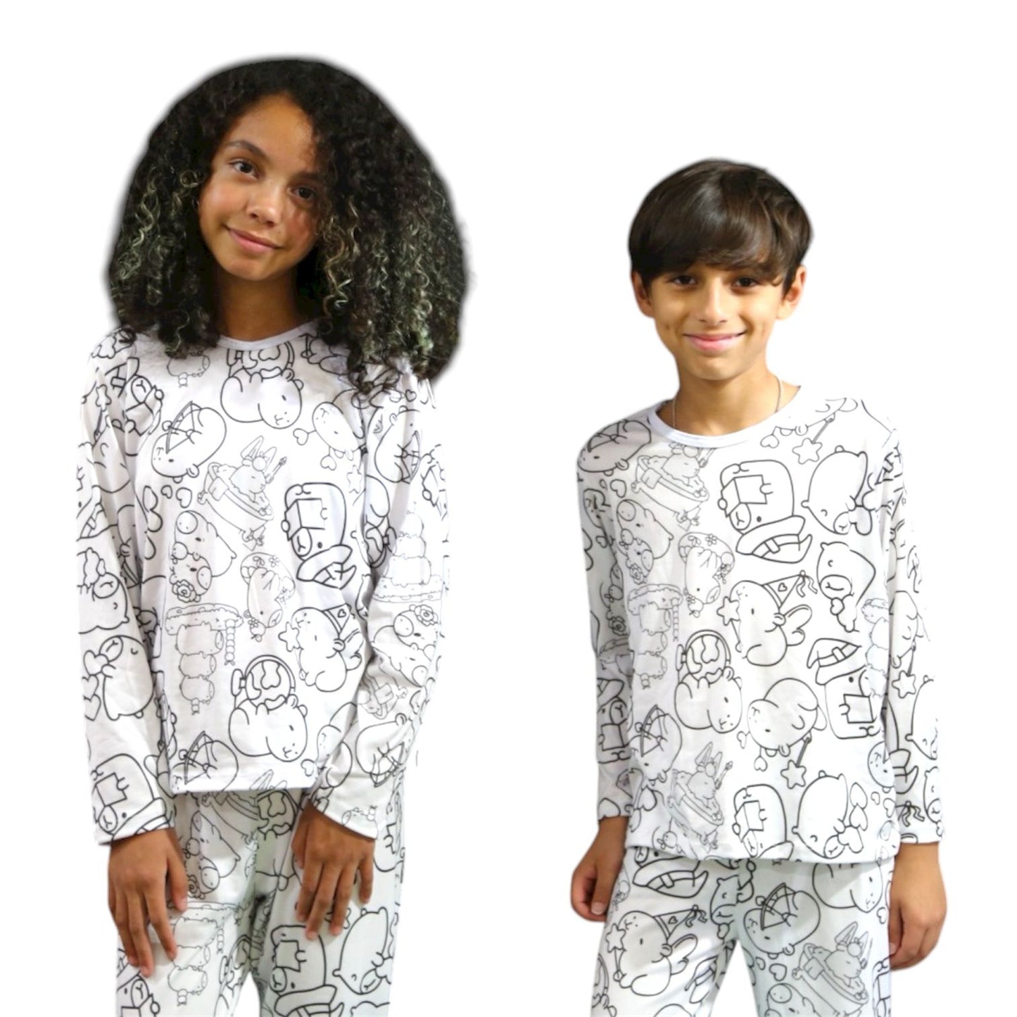 Pijama Infantil Manga Longa Capivara Unissex