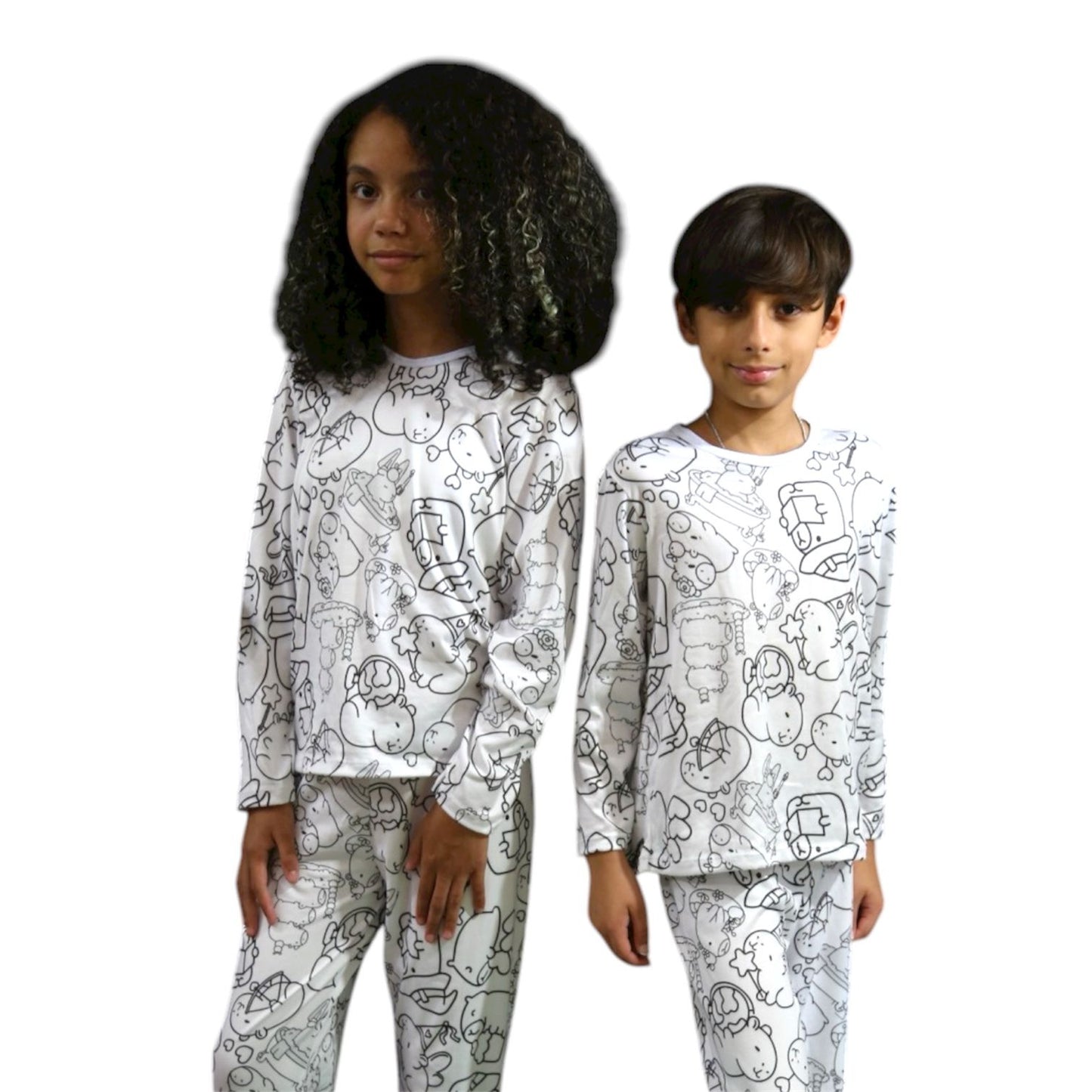 Pijama Infantil Manga Longa Capivara Unissex