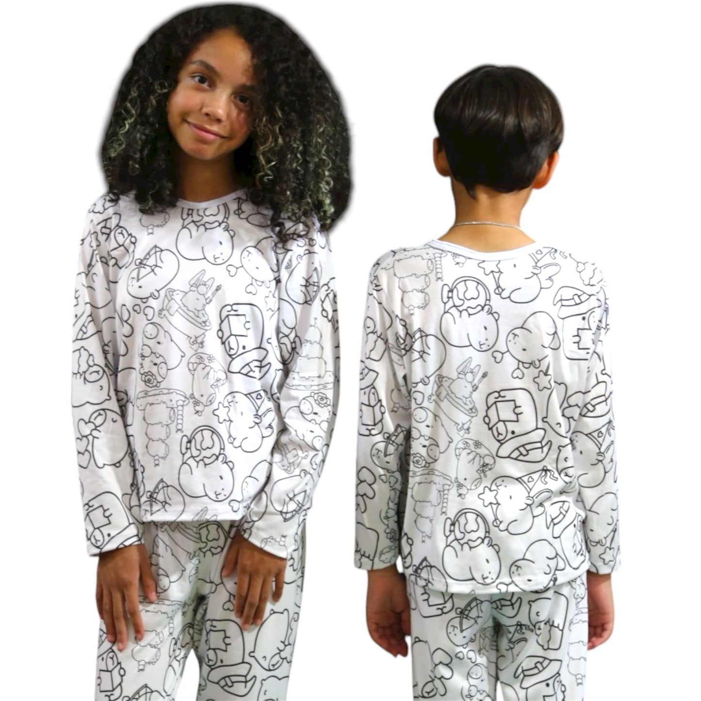 Pijama Infantil Manga Longa Capivara Unissex