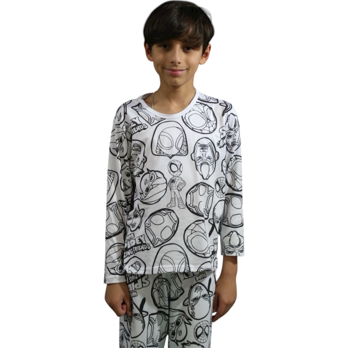 Pijama Infantil Manga Longa Spiderman Unissex