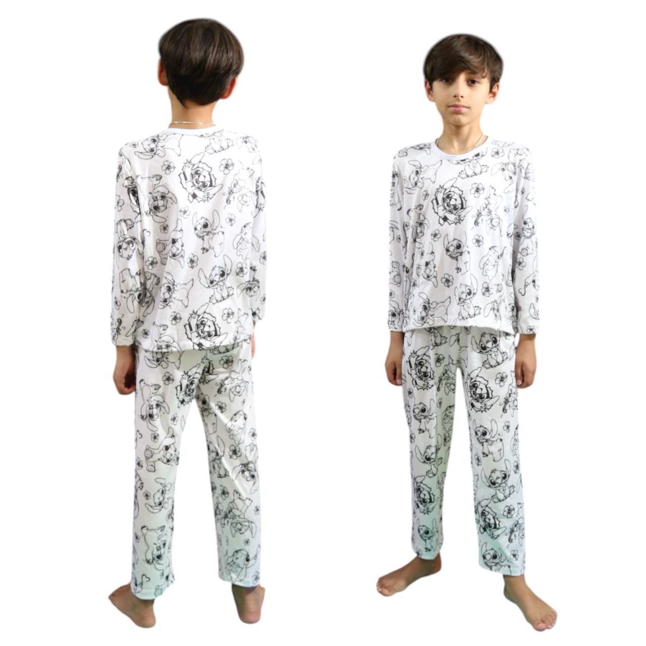 Pijama Infantil Manga Longa Stitch Unissex