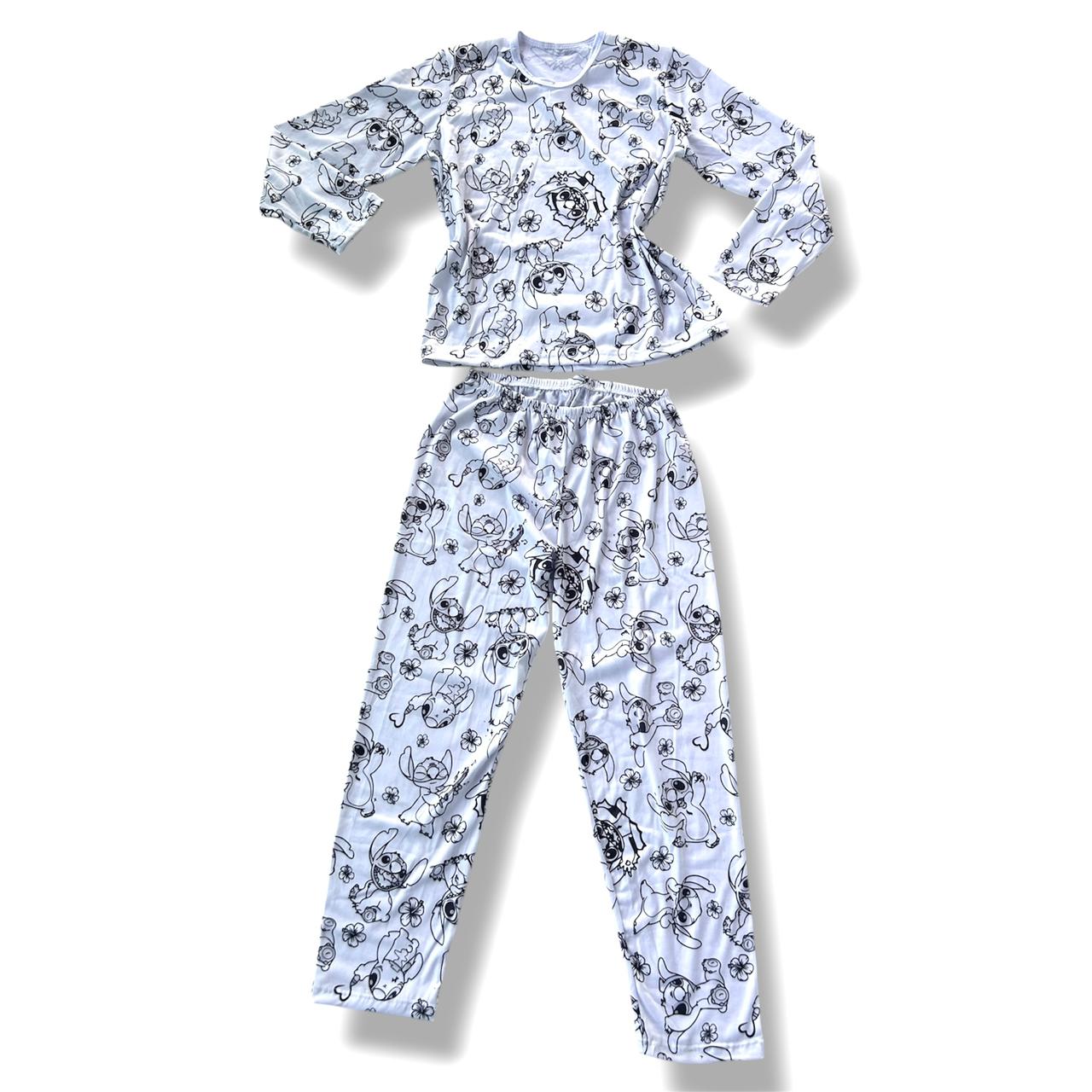 Pijama Infantil Manga Longa Stitch Unissex
