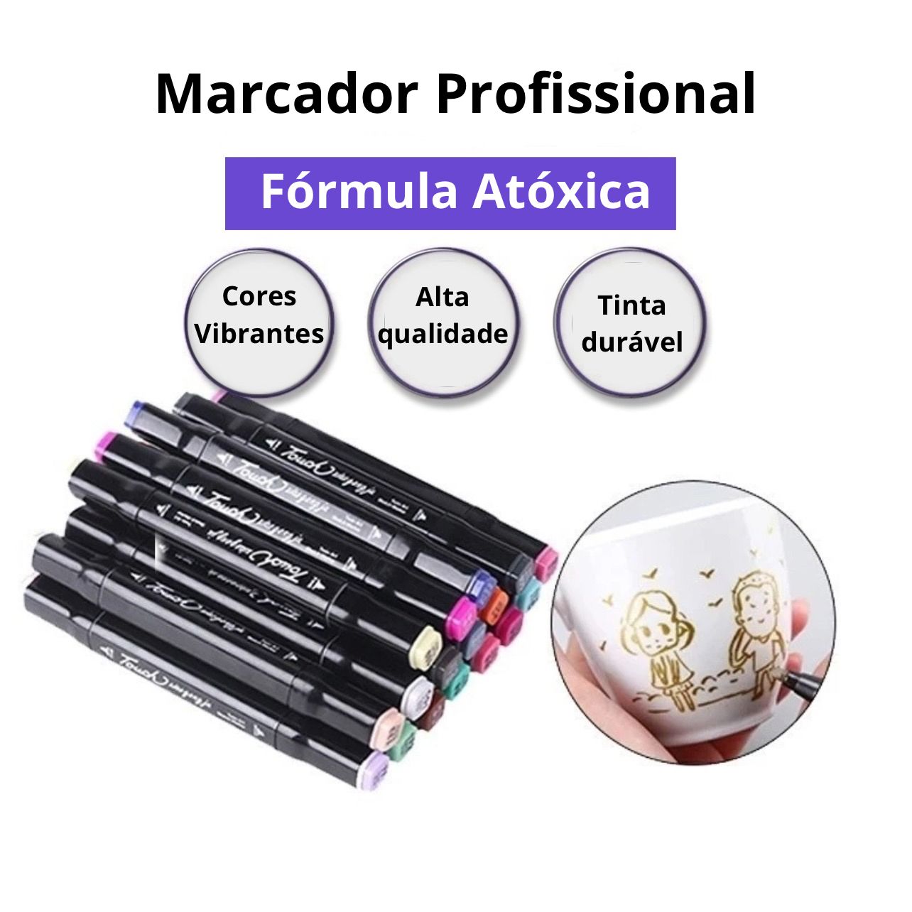 Canetinha permanente Touch 24/36/48/60/80 peças