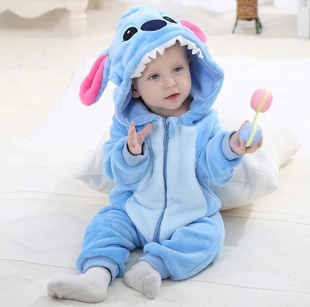Macacão Pijama Bebê Stitch Peluciado
