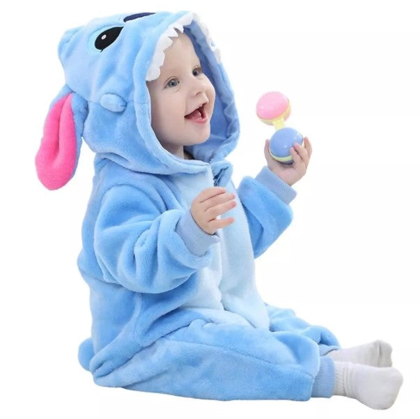 Macacão Pijama Bebê Stitch Peluciado