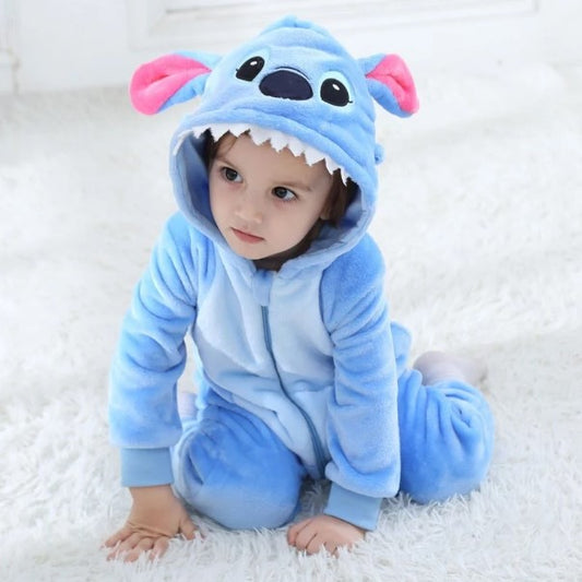 Macacão Pijama Bebê Stitch Peluciado