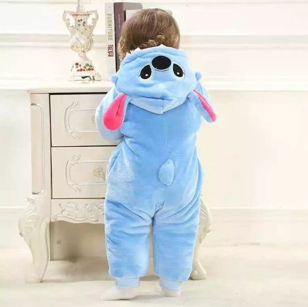 Macacão Pijama Bebê Stitch Peluciado