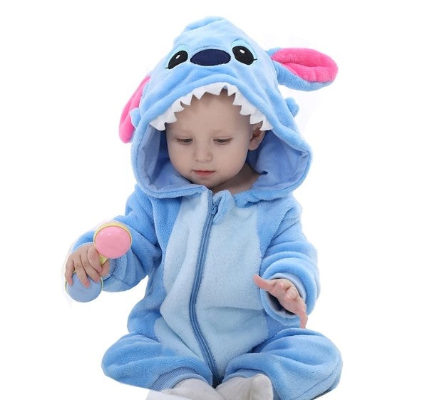 Macacão Pijama Bebê Stitch Peluciado